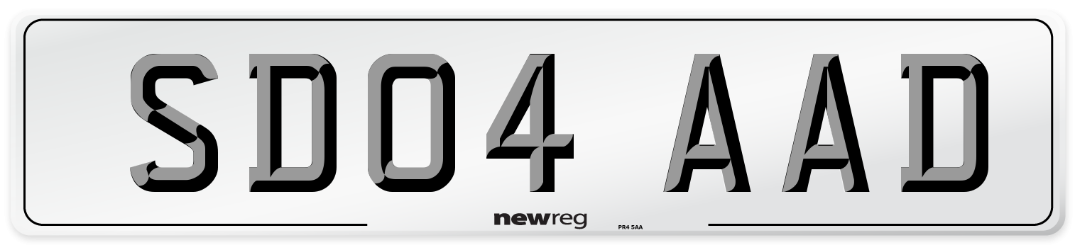 SD04 AAD Number Plate from New Reg